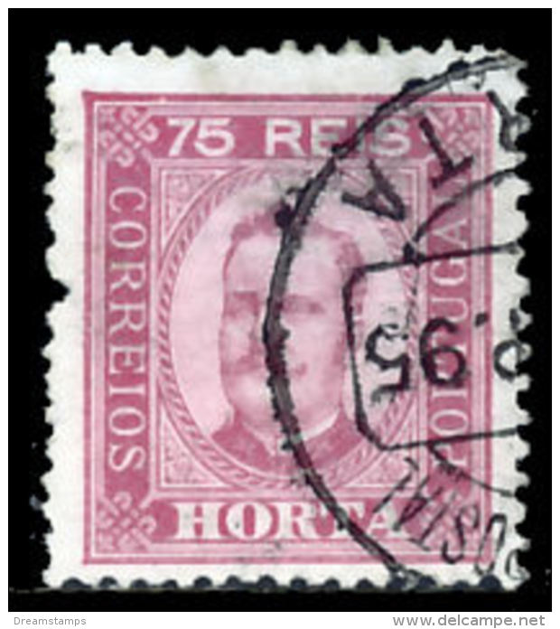 !										■■■■■ds■■ Horta 1892 AF#07ø King Carlos Neto 75 Réis 12,5 (x5835) - Horta