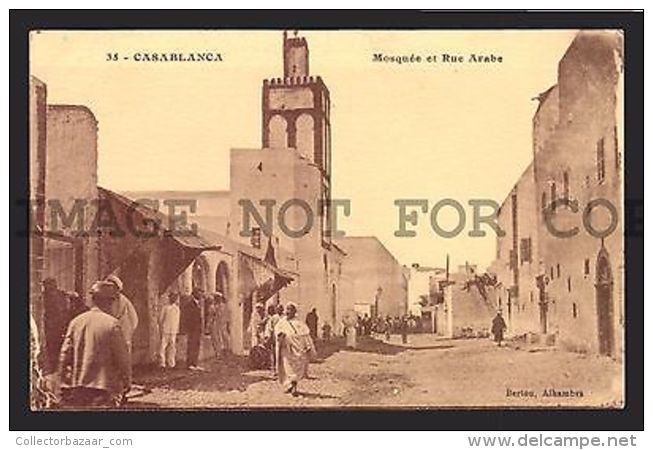 Mosque CASABLANCA  MAROC MOROCCO  Islamic Postcard RARE VINTAGE ORIGINAL CA1900 - Other & Unclassified