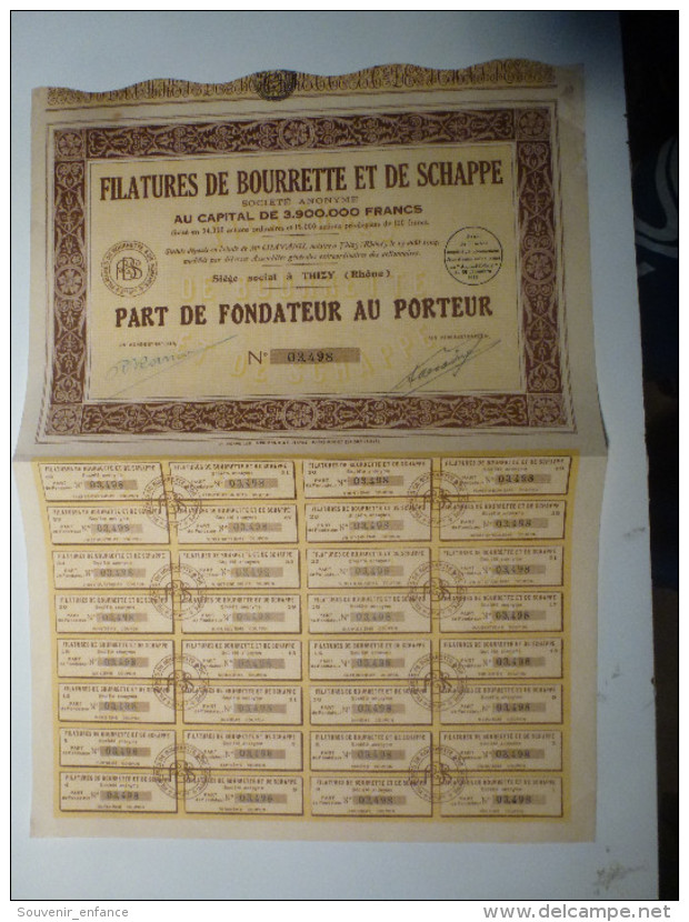 Action Filatures De Bourrette Et De Schappe  Thizy 69 Rhône - Textile