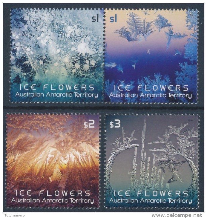 A.A.T. AUSTRALIAN ANTARCTIC TERRITORY 2016 Ice Flowers, Set Of 4 Gummed Stamps [MNH] - Unused Stamps