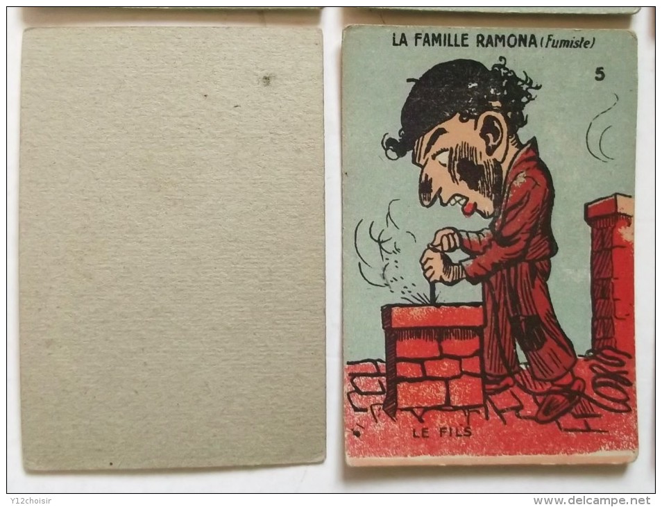 FAMILLE RAMONA FUMISTE RAMONEUR  ( PARTIE ANCIEN JEU DE CARTES A JOUER 7 SEPT FAMILLES ) - Autres & Non Classés