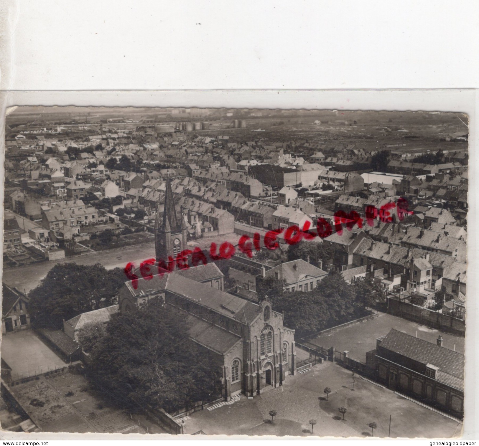 59 - ST POL -SAINT POL SUR MER - L' EGLISE SAINT BENOIT - VUE AERIENNE LAPIE N° 1020 - Saint Pol Sur Mer