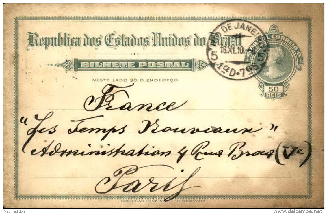 BRÉSIL - Entier Postal De Rio Pour La France En 1910 - A Voir - L 5031 - Entiers Postaux