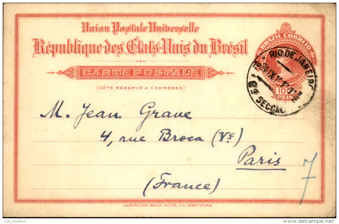 BRÉSIL - Entier Postal De Rio Pour La France En 1912 - A Voir - L 5032 - Entiers Postaux