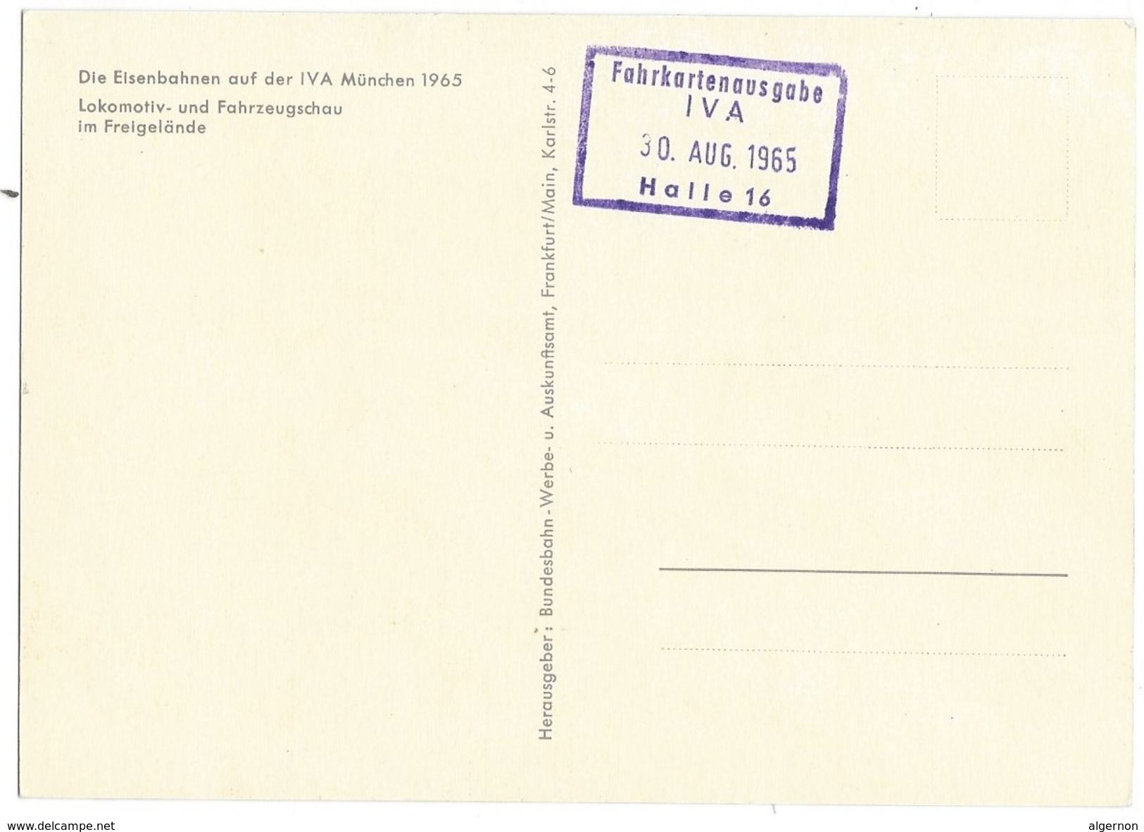 15804 - Die Eisenbahnen Auf Der IVA München 1965 Lokomotiv Und Fahrzeugschau Im Freigelände (format 10X15) - Expositions
