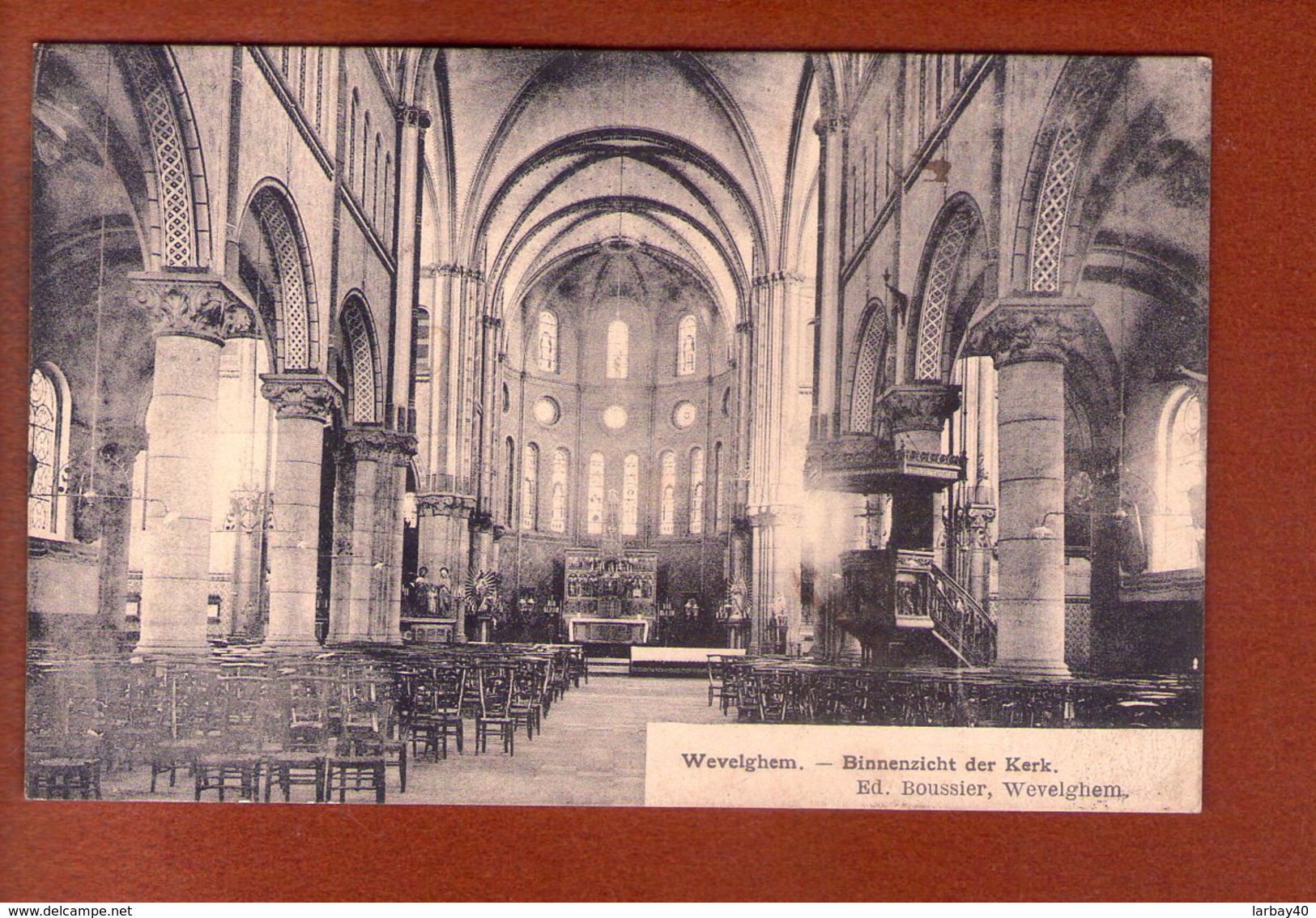 1 Cpa Wevelghem Binnenzicht Der Kerk - Wevelgem