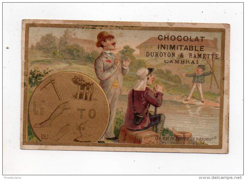 Chromo - Chocolat Duroyon &amp; Ramette - Rébus - Ou Est Le Bateau Du Passeur? - Duroyon & Ramette