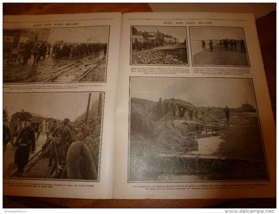 1915 LPDF:Couv PRINCE de GALLES;Notre artillerie;Avec nos amis belges à Ostende;Pologne;Espionnage all;Chasseur-Alpins