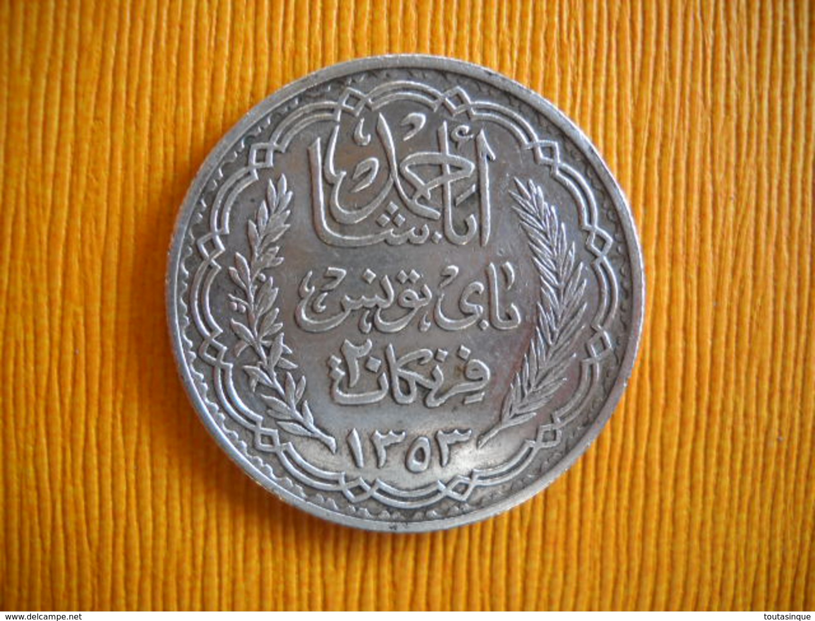 Tunisie . 20 Francs Argent . 2 Photos . - Túnez