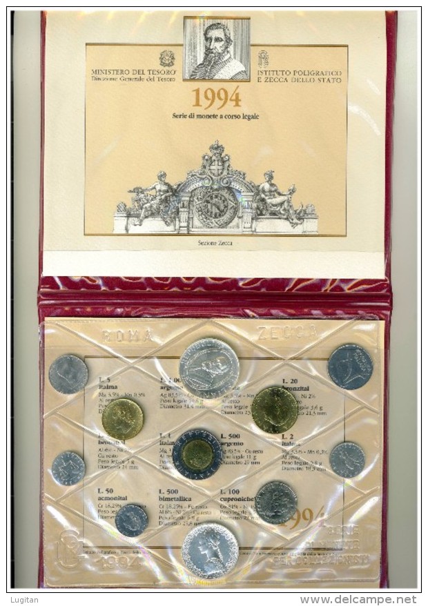 I. REPUBBLICA - ANNO 1994 - RARA 1 DIVISIONALE FIOR DI CONIO - FDC TINTORETTO - Mint Sets & Proof Sets