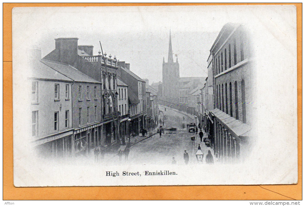 Enniskillen High Street 1900 Postcard - Fermanagh