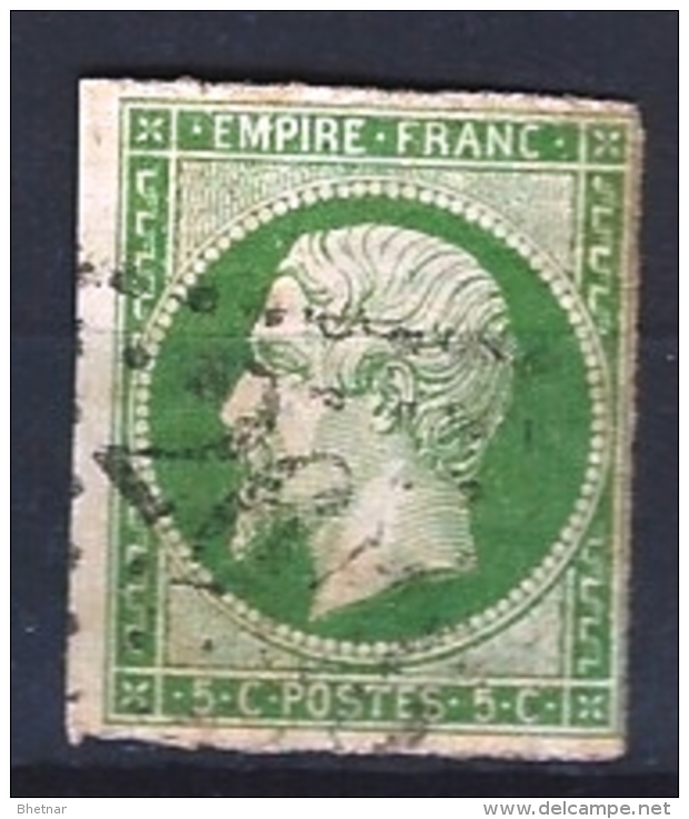 FR YT 12 " Napoléon III  5c.vert " 1854 GC 261? - 1853-1860 Napoléon III.