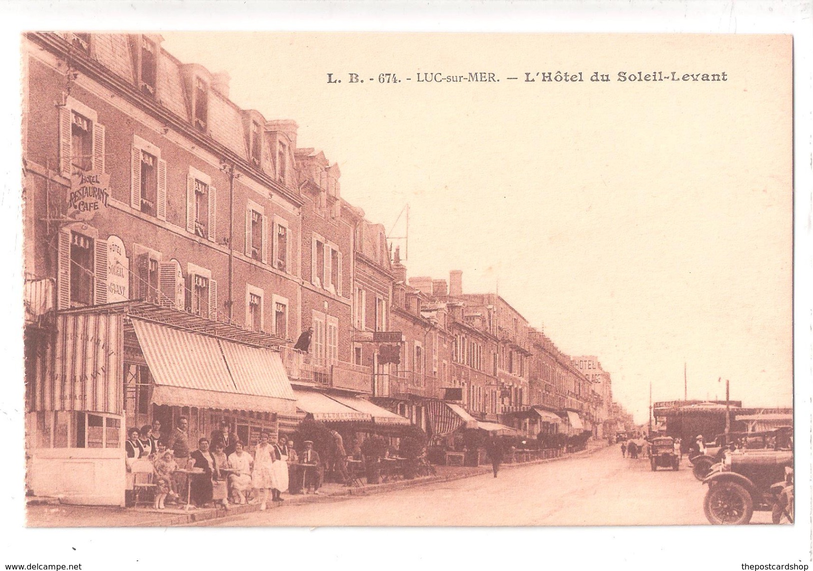 CPA 14 LUC-sur-MER - L'Hotel Du Soleil-Levant - 1933 - BELLE CARTE ANIMEE - Luc Sur Mer