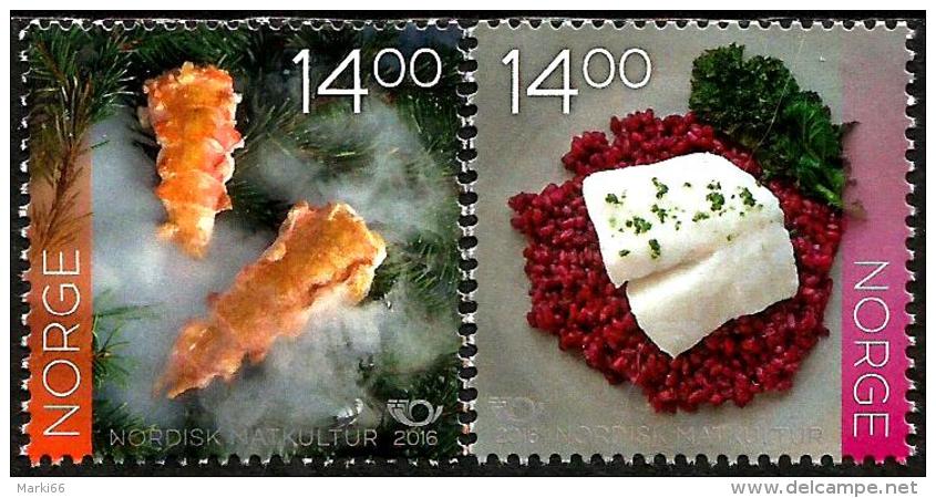 Norway - 2016 - Nordic Cuisine - Lobster And Cod - Mint Stamp Set - Unused Stamps