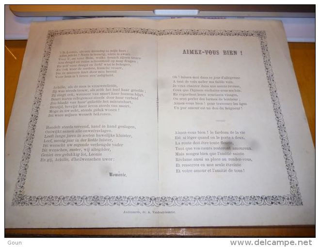 AA1-5 Invitation Fiançailles Léonie De Kimpe Achille Verriest Bevere 1896 - Engagement