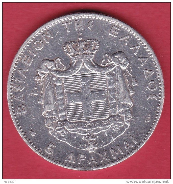 Grèce - 5 Drachmes Argent 1875 - TB - Grèce