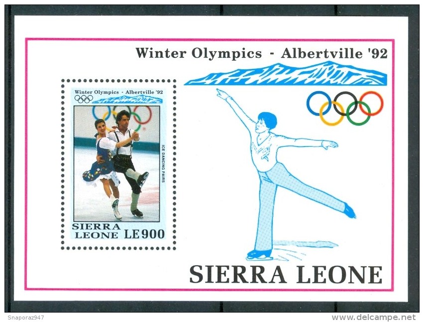 1992 Sierra Leone "Albertville 92" Olimpiadi Olympic Gamrs Jeux Olympiques Set +2 Block MNH** Sie63 - Sierra Leone (1961-...)