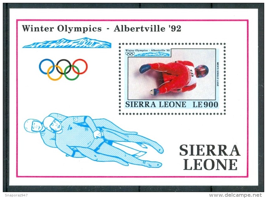 1992 Sierra Leone "Albertville 92" Olimpiadi Olympic Gamrs Jeux Olympiques Set +2 Block MNH** Sie63 - Sierra Leone (1961-...)