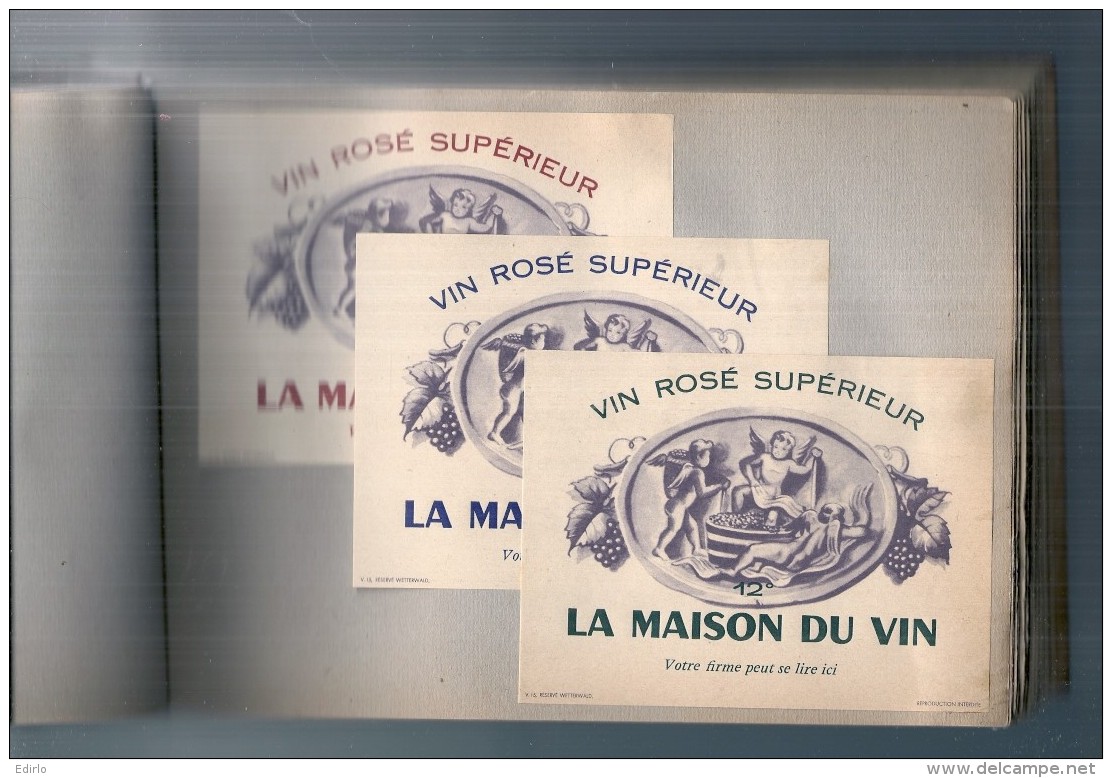 RARE catalogue commercial Tous les modeles des étiquette WETTERWALD années40/50 vins Courants - 240 étiquettes en pafait