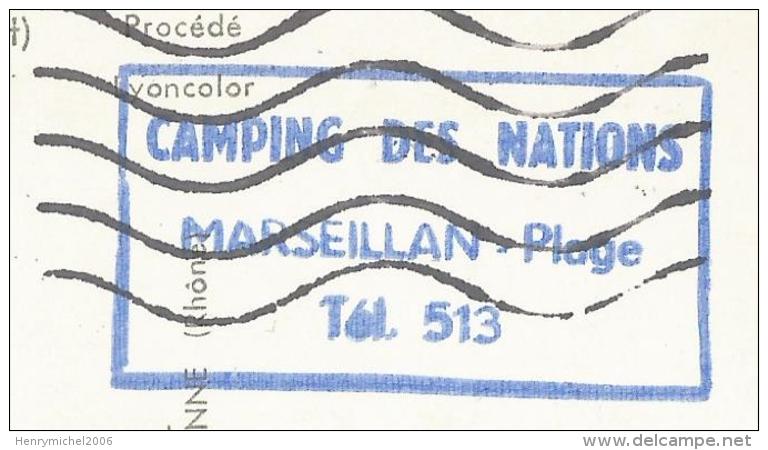 34 - Hérault - Le Grau D'agde Cachet Marcophilie Camping Des Nations Marsillan Plage 1967 - Agde