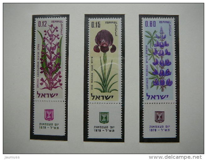 Israel 1970 MNH # Mi. 470/2 Flowers. Blumen - Nuevos (sin Tab)