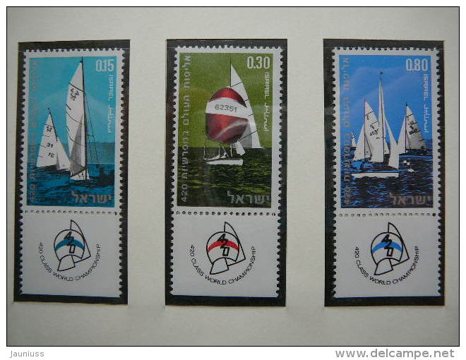 Israel 1970 MNH # Mi. 476/8 Sailboats Segelboote - Nuevos (sin Tab)