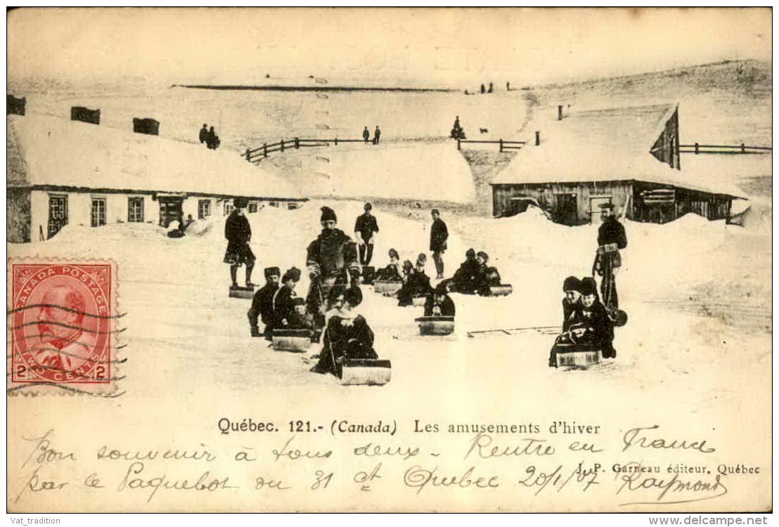 CANADA - Carte Postale De Québec , Les Amusements De L ' Hiver , Luges D 'enfants En 1907 - A Voir - L 5124 - Autres & Non Classés