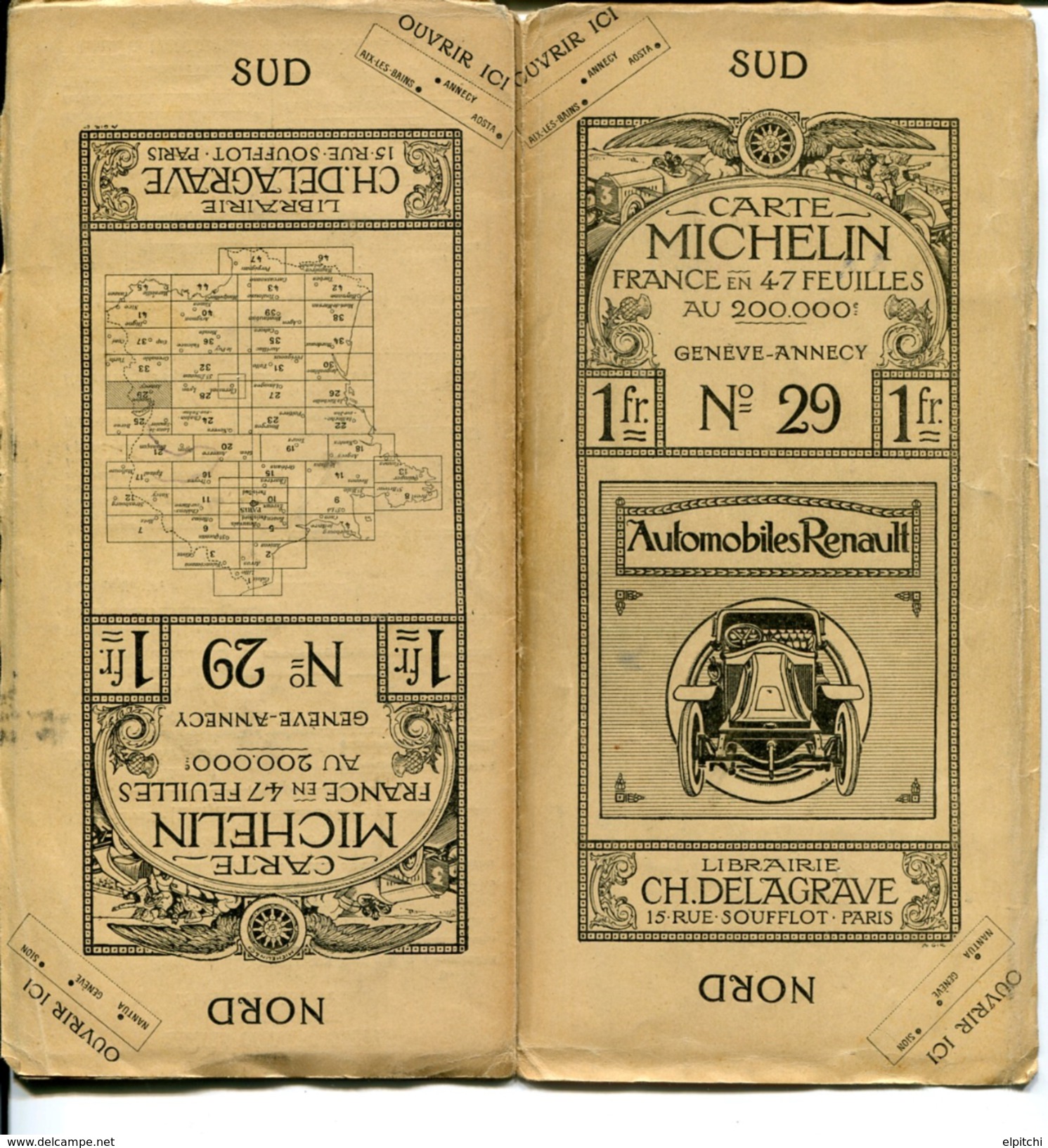 Suisse Savoie Annecy Genève Carte Michelin N29 Au 200000 Belle Description.Automobile Renault PUB - Autres & Non Classés