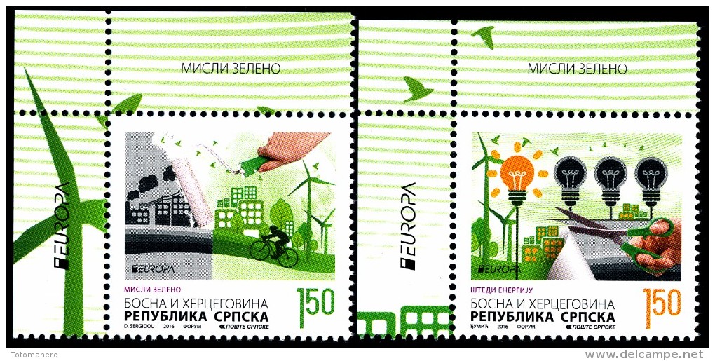 BOSNIA/Bosnien Serbische Rep. SRPSKA  EUROPA 2016 "Think Green" Set Of 2v** - 2016