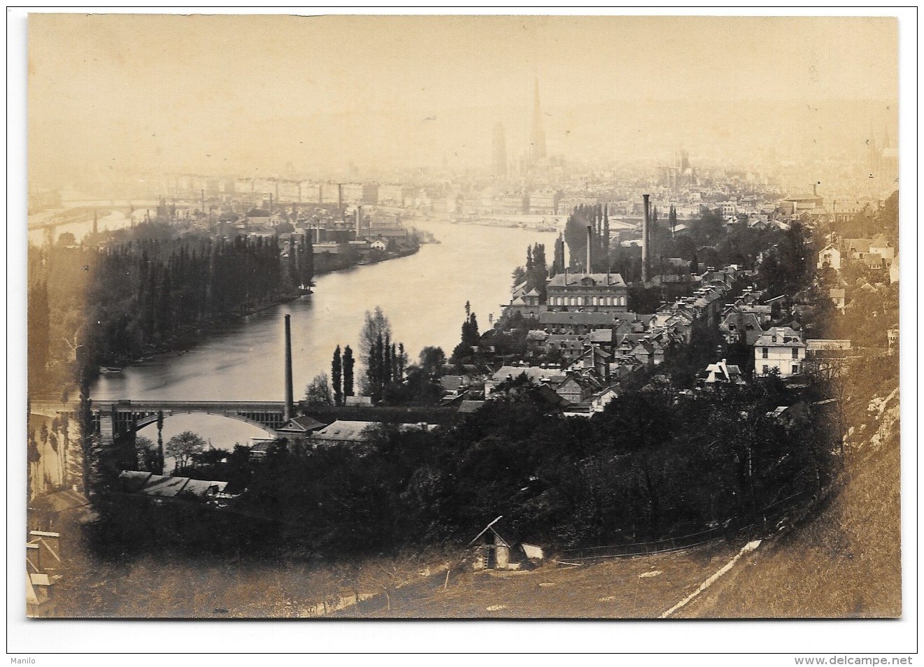 Photo Albuminée -  ANNEES 1870/80 - 11 X 15.5  VUE GENERALE DE  ROUEN - Antiche (ante 1900)