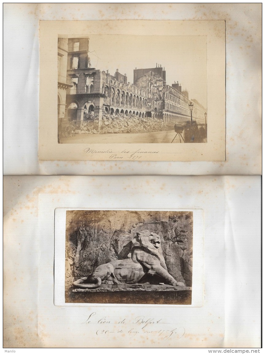 Photo Albuminée-  ANNEES 1870/80 - 16.5 X 11.5 -   PARIS - MINISTERE DES FINANCES  INCENDIE - 1871 - Insurrection, Commu - Antiche (ante 1900)