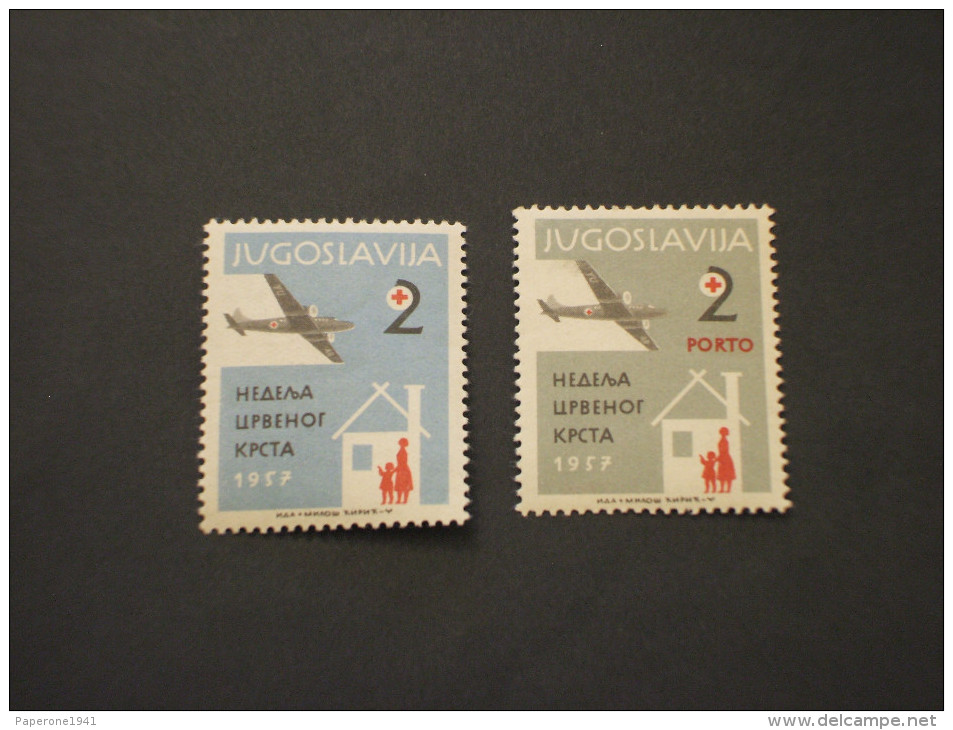 YUGOSLAVIA - BENEFICENZA - 1957 CROCE ROSSA/AEREO 2 VALORI - NUOVI(+) - Bienfaisance