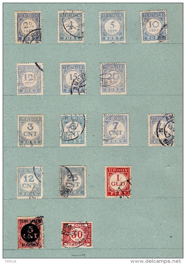 1921 - Nederland- TIMBRES TAXE - Oblitérés Avec Charnière - 16 Valeurs - Postage Due