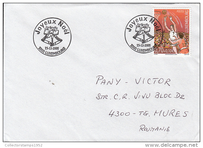 51383- BASKETBALL, STAMPS ON COVER, 2005, LUXEMBOURG - Cartas & Documentos