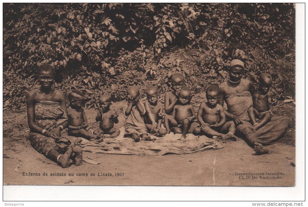 CONGO BELGE -  Enfants De Soldats Au Camp De Lisala 1901 - Belgian Congo