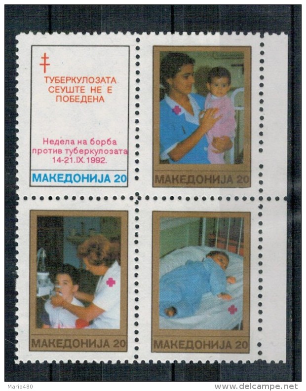 MACEDONIA   1991-92    RED CROIX    3 BLOCK      (2SCAN)   MNH ** - Macedonia Del Nord