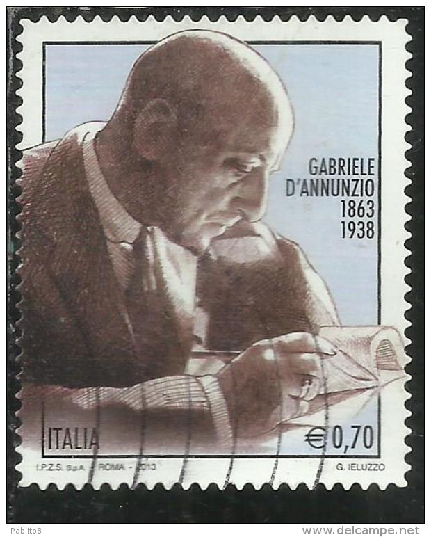 ITALIA REPUBBLICA ITALY REPUBLIC 2013 GABRIELE D´ANNUNZIO USATO USED OBLITERE´ - 2011-20: Usati