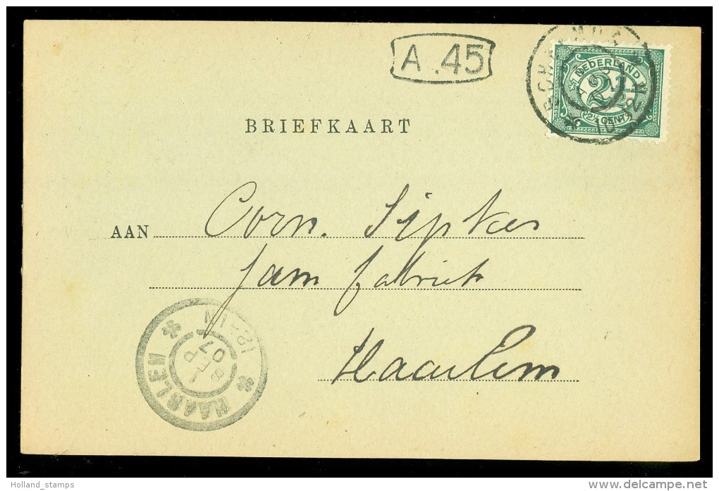 HANDGESCHREVEN BRIEFKAART Uit 1907 Gelopen Van HAARLEM Naar SCHEEMDA (10.519g) - Brieven En Documenten