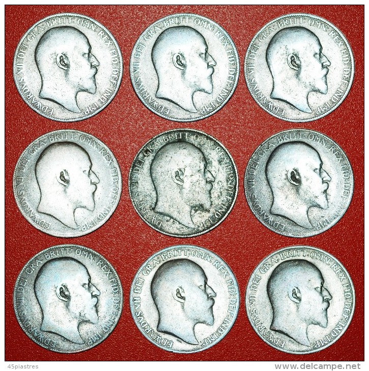 § MISTRESS OF SEAS: UNITED KINGDOM&#9733;COMPLETE SET PENNY 1902-1910! LOW START&#9733;NO RESERVE! EDWARD VII (1902-1910 - Collections