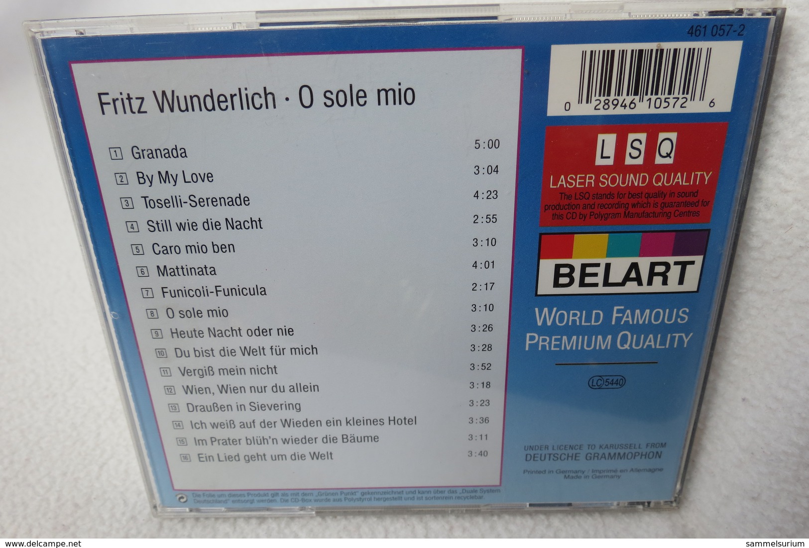 CD "Fritz Wunderlich" O Sole Mio - Opera