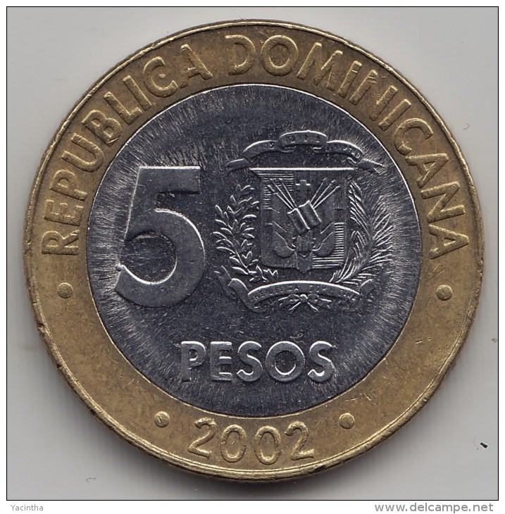 @Y@   Dominicaanse Republiek  5 Pesos  2002          (3431) - Dominicana