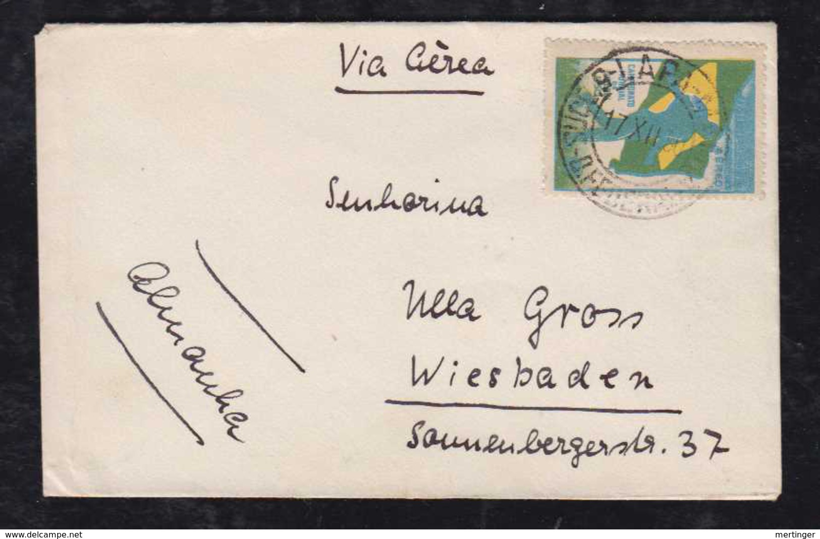 Brazil Brasil 1950 Cover Soccer Stamp To Wiesbaden Germany  Attractive - Storia Postale