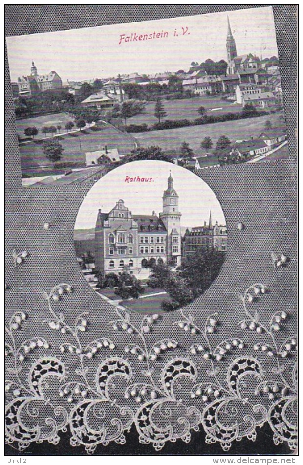 AK Falkenstein I. V. - Rathaus - Panorama - Spitzen - 1927 (25526) - Falkenstein (Vogtland)