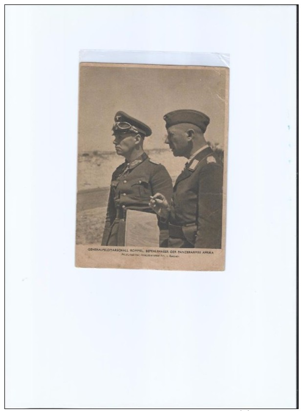 GERMANY - WWII - WW2 - BERLIN - REICH GENERAL ROMMEL - PANZER - AFRICA CORPS - FELDPOST - FÜHRER - MILITIA POSTCARD - Weltkrieg 1939-45