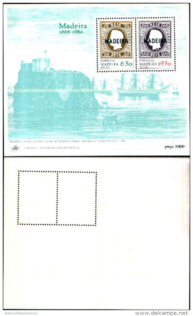 84352) Portogallo-madeira-1980-emissione Dei Primi Francobolli Delle Maderia-BF-n.1-nuovo - Fogli Completi