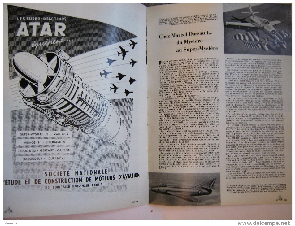 1957," AIR REVUE ",N°5, MAI,SALON DE PARIS,VOL A VOILE,HELICOPTERE,CARAVELLE,MIRAGE,ETENDARD,MILITARIA,TRIDENT,VAUTOUR