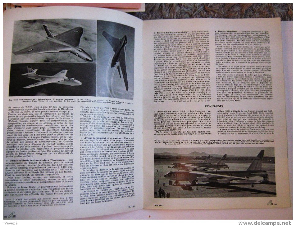 1957," AIR REVUE ",N°5, MAI,SALON DE PARIS,VOL A VOILE,HELICOPTERE,CARAVELLE,MIRAGE,ETENDARD,MILITARIA,TRIDENT,VAUTOUR