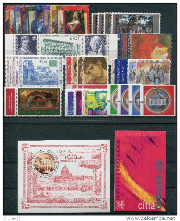 VATICANO - VATICAN - 2002 - Annata Completa - 37 Valori + 1 BF + 1 Libretto - Complete Year - ** MNH/VF - Annate Complete