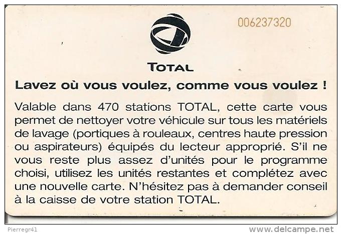 CARTE§-PUCE-SA1--LAVAGE-TOTAL-54-UNITES-R° Bandeau Haut  ROUGE-TBE - Car Wash Cards