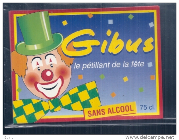 étiquette -  Années  1960/1990*  - Pétillant Gibus - Sans Alcool Clown - - Other & Unclassified